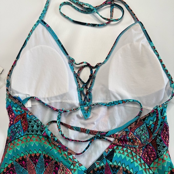 NEW Jantzen Vibrant Teal and Red One Piece Swimsuit. Size XL new with tags. - Picture 6 of 9